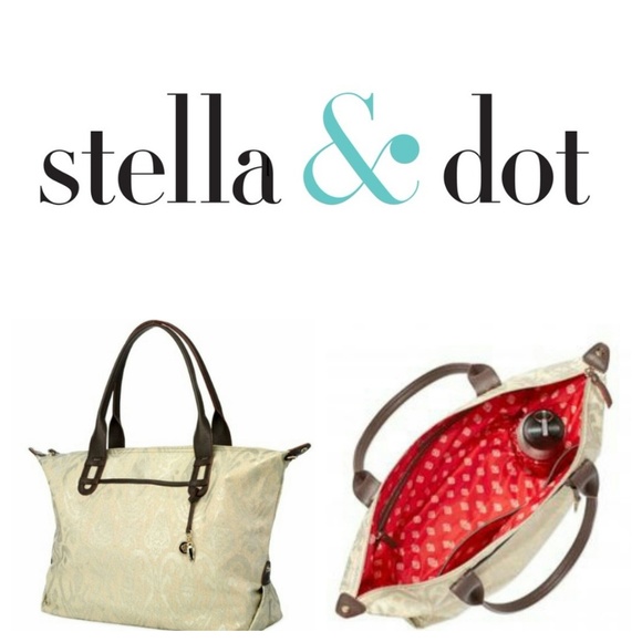 Stella & Dot Handbags - Stella & Dot "How Does She Do It" Bag Silver Ikat